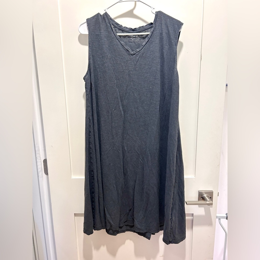 Eileen fisher gray v-neck tank dress Hemp Organic Cotton L